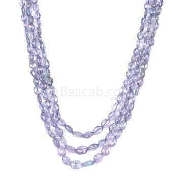 3 Lines - Violet Tanzanite Tumbled Beads - 137.60 cts - 4 x 3.3 mm to 6.7 x 5.5 mm (TZTUB1046)