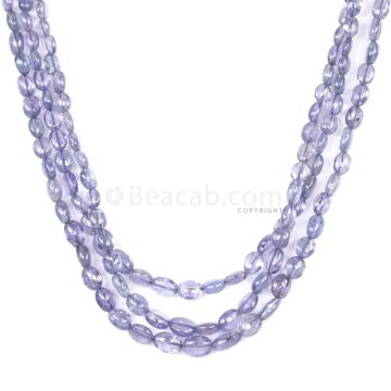 3 Lines - Violet Tanzanite Tumbled Beads - 118.00 cts - 3.1 x 2.9 mm to 6.4 x 4.8 mm (TZTUB1056)