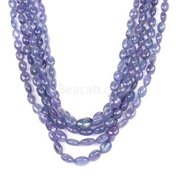 5 Lines - Violet Tanzanite Tumbled Beads - 671.58 cts - 6.6 x 5.7 mm to 11.3 x 8.6 mm (TZTUB1059)