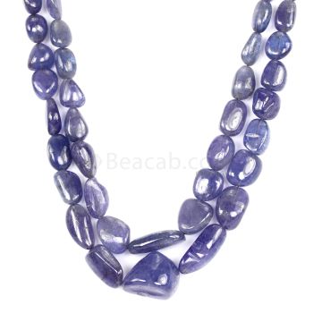 2 Lines - Violet Tanzanite Tumbled Beads - 432.13 cts - 8.1 x 6.1 mm to 20 x 16.3 mm (TZTUB1044)