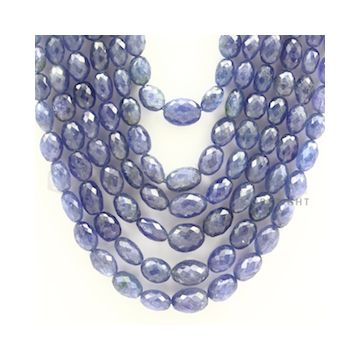 7.00 to 13.00 mm - Tanzanite Faceted Tumbled Beads - 1189.00 carats - 15 to 21 inches (TzFTuB1001)