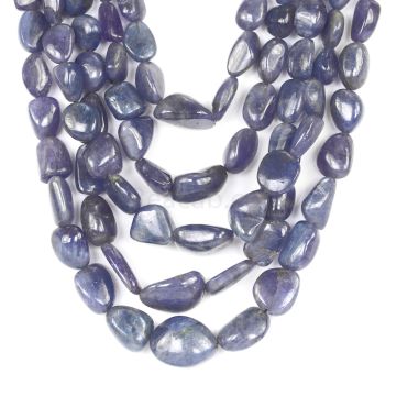 5 Lines - Violet Tanzanite Tumbled Beads - 1907.50 cts - 8.9 x 5.8 mm to 23.1 x 18.2 mm (TZTUB1065)