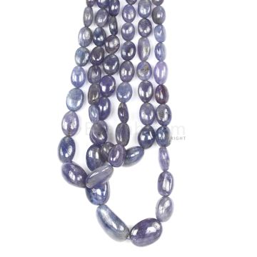 3 Lines - Violet Tanzanite Tumbled Beads - 546.52 cts - 7.8 x 5.5 mm to 20.9 x 12.3 mm (TZTUB1077)