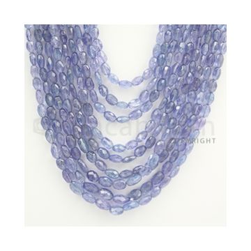 5.00 to 7.00 mm - Tanzanite Faceted Tumbled Beads - 540.40 carats - 17 to 22 inches (TzFTuB1004)