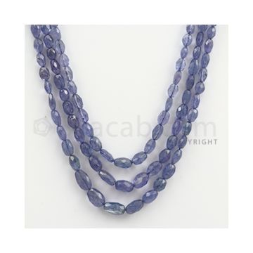 5.50 to 9.50 mm - Tanzanite Faceted Tumbled Beads - 144.66 carats - 14 to 16 inches (TzFTuB1010)