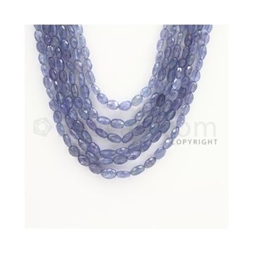 5.50 to 7.00 mm - Tanzanite Faceted Tumbled Beads - 399.35 carats - 20 to 22 inches (TzFTuB1013)