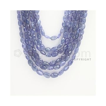 4.00 to 9.00 mm - Tanzanite Faceted Tumbled Beads - 494.25 carats - 21 to 24 inches (TzFTuB1015)