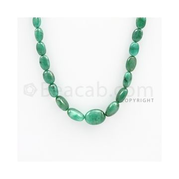 6.00 to 14.50 mm - Emerald Tumbled Beads - 123.15 carats - 21 inches (EmTuB1006)