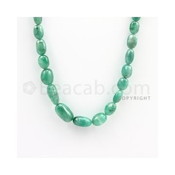 6.00 to 14.50 mm - Emerald Tumbled Beads - 116.00 carats - 19 inches (EmTuB1007)