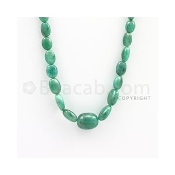 6.50 to 15.00 mm - Emerald Tumbled Beads - 125.00 carats - 20 inches (EmTuB1008)