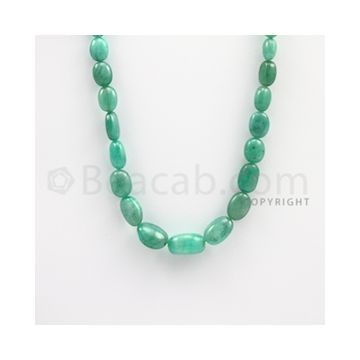 5.50 to 14.50 mm - Emerald Tumbled Beads - 138.00 carats - 20 inches (EmTuB1009)