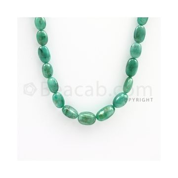 6.00 to 13.00 mm - Emerald Tumbled Beads - 122.00 carats - 22 inches (EmTuB1010)