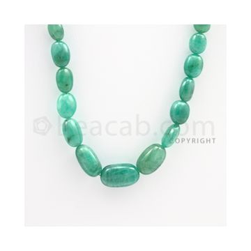 6.00 to 16.00 mm - Emerald Tumbled Beads - 148.00 carats - 22 inches (EmTuB1011)