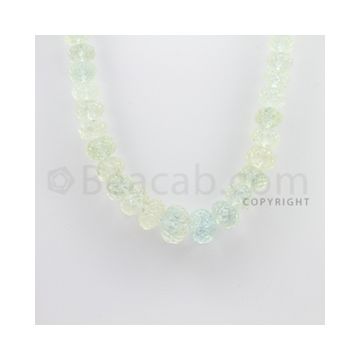 8.00 to 14.00 mm - Aquamarine Carved Beads - 300.30 carats - 15 inches (AqCarB1001)
