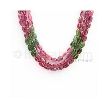 7.00 to 10.00 mm - Multi Tourmaline Long Beads - 235.00 carats - 17 to 18 inches (MuToLB1001)