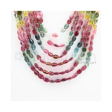 6.00 to 8.00 mm - Multi Tourmaline Long Beads - 532.45 carats - 16 to 22 inches (MuToLB1004)