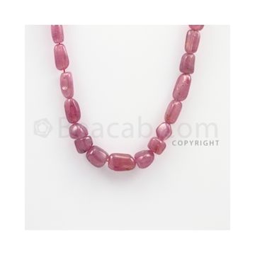 10.00 to 14.00 mm - Ruby Tumbled (FG) Beads - 254.60 carats - 18 inches (RuTuBFG1009)