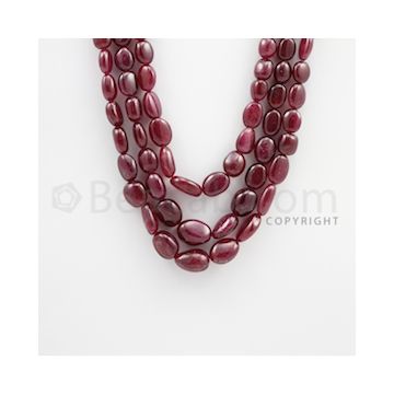 7.00 to 15.00 mm - Ruby Tumbled (FG) Beads - 807.00 carats - 19 to 22 inches (RuTuBFG1014)