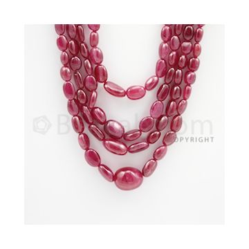 6.50 to 17.50 mm - Ruby Tumbled (FG) Beads - 816.00 carats - 20 to 24 inches (RuTuBFG1016)