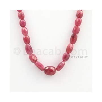 7.00 to 12.00 mm - 1 Line - Pink Sapphire Faceted Tumbled Beads - 16 inches (PnSFTuB1002)