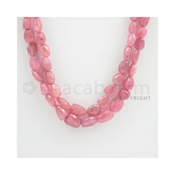 Pink Sapphire Faceted Tumbled Beads - 17 to 18 inches (PnSFTuB1004)