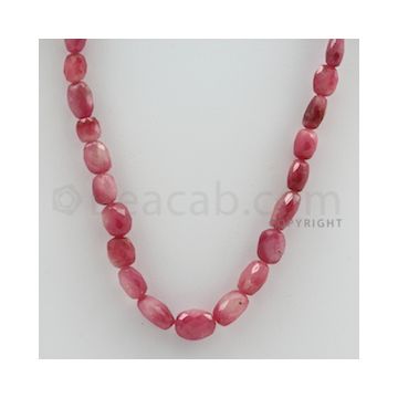 7.00 to 13.00 mm - 1 Line - Pink Sapphire Faceted Tumbled Beads - 16 inches (PnSFTuB1006)