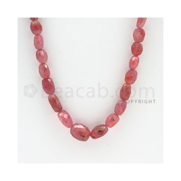 7.00 to 13.00 mm - 1 Line - Pink Sapphire Faceted Tumbled Beads - 18 inches (PnSFTuB1012)