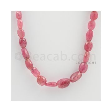 7.00 to 11.00 mm - 1 Line - Pink Sapphire Faceted Tumbled Beads - 18 inches (PnSFTuB1018)
