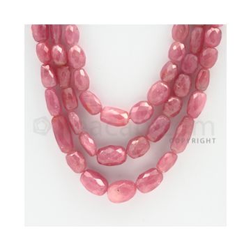 Pink Sapphire Faceted Tumbled Beads - 17 to 20 inches (PnSFTuB1019)