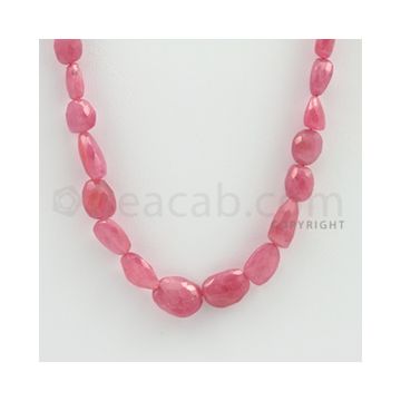 7.00 to 13.00 mm - 1 Line - Pink Sapphire Faceted Tumbled Beads - 20 inches (PnSFTuB1021)
