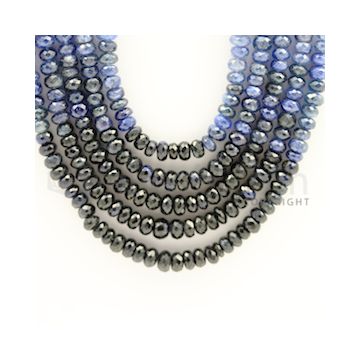 5.20 to 6.00 mm - 5 Lines - Sapphire Faceted Beads - 19 to 22 inches (SFBSh1002)