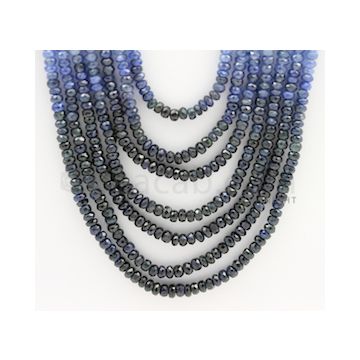 4.00 to 4.50 mm - 7 Lines - Sapphire Faceted Beads - 19 to 24 inches (SFBSh1003)