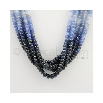 5.30 to 5.50 mm - 5 Lines - Sapphire Faceted Beads - 18 inches (SFBSh1006)