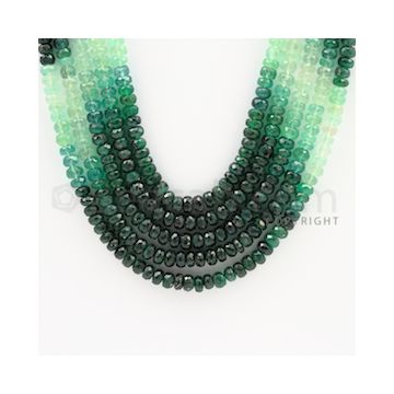 4.20 to 5.20 mm - 5 Lines - Emerald Faceted Beads - 17 to 19 inches (EFBSh1001)