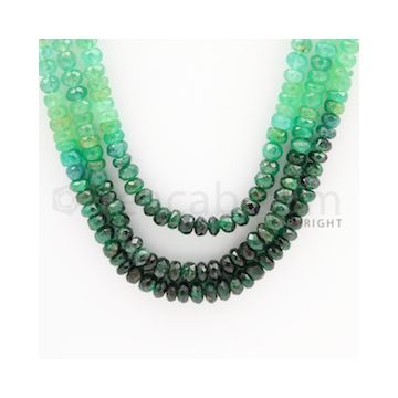 4.00 to 4.60 mm - 3 Lines - Emerald Faceted Beads - 22 to 24 inches (EFBSh1003)
