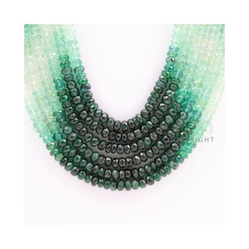 3.50 to 4.50 mm - 6 Lines - Emerald Faceted Beads - 17 to 20 inches (EFBSh1004)