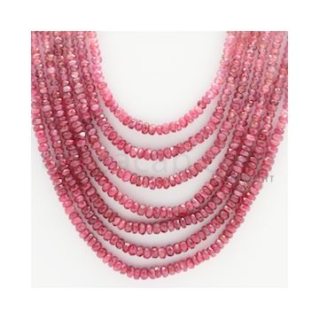 3.00 to 3.40 mm - 7 Lines - Ruby Faceted Beads - 20 to 24 inches (RFBSh1001)