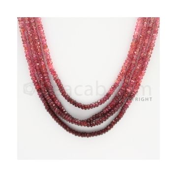 2.80 to 3.00 mm - 4 Lines - Ruby Faceted Beads - 23 to 24 inches (RFBSh1002)
