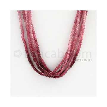 3.80 to 3.10 mm - 5 Lines - Ruby Faceted Beads - 19 inches (RFBSh1006)