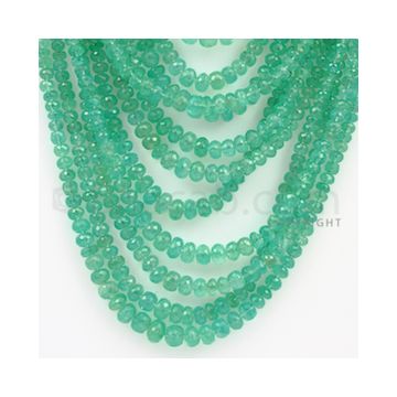 3.50 to 8.00 mm - 18 Lines - Emerald Faceted Beads - 13 to 27 inches (EmFB1019)