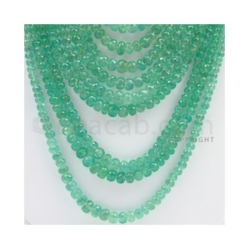 3.00 to 9.00 mm - 13 Lines - Emerald Faceted Beads - 14 to 27 inches (EmFB1020)