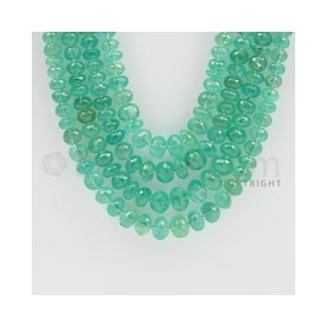 3.00 to 8.00 mm - 4 Lines - Emerald Faceted Beads - 21 to 24 inches (EmFB1022)