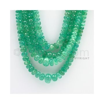 5.00 to 13.00 mm - 4 Lines - Emerald Faceted Beads - 14 to 17 inches (EmFB1023)