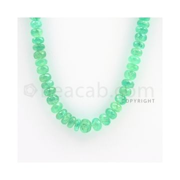 7.50 to 9.00 mm - 1 Line - Emerald Faceted Beads - 16 inches (EmFB1025)