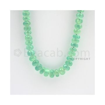 7.50 to 9.50 mm - 1 Line - Emerald Faceted Beads - 20 inches (EmFB1026)