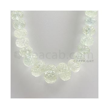 9.50 to 20.00 mm - 1 Line - Aquamarine Carved Beads - 20 inches (AqCarB1006)