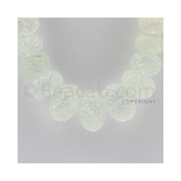 9.25 to 30.00 mm - 1 Line - Aquamarine Carved Beads - 18 inches (AqCarB1007)