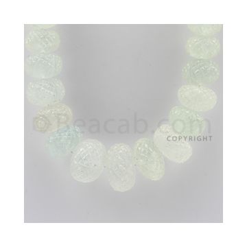 10.00 to 25.00 mm - 1 Line - Aquamarine Carved Beads - 20 inches (AqCarB1011)