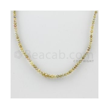 2.00 to 4.00 mm - 1 Line - Fancy Diamond Faceted Beads - 16 inches (FncyDia1029)