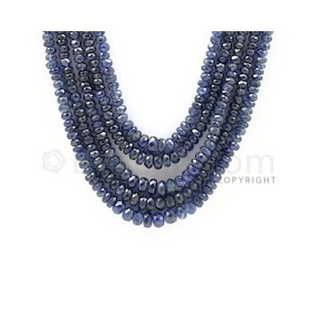 2.50 to 5.00 mm - 5 Lines - Sapphire Faceted Beads - 16 to 18 inches (SFB1002)